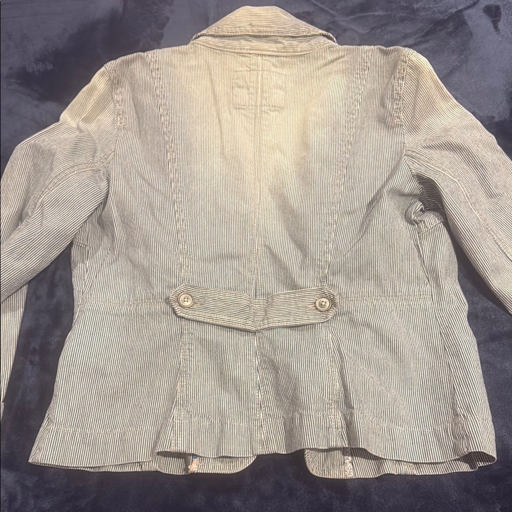 LOFT Beige Pinstripe Blazer - Picture 4 of 4